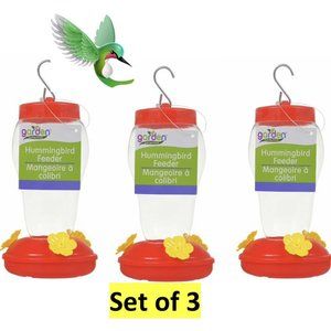 3PC Hummingbird Feeder Outdoor Red Flower Clear Plastic Attracts more Birds.